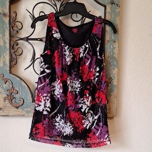 212 Collection Ruffled Pink and Purple Tank Top. Size XS